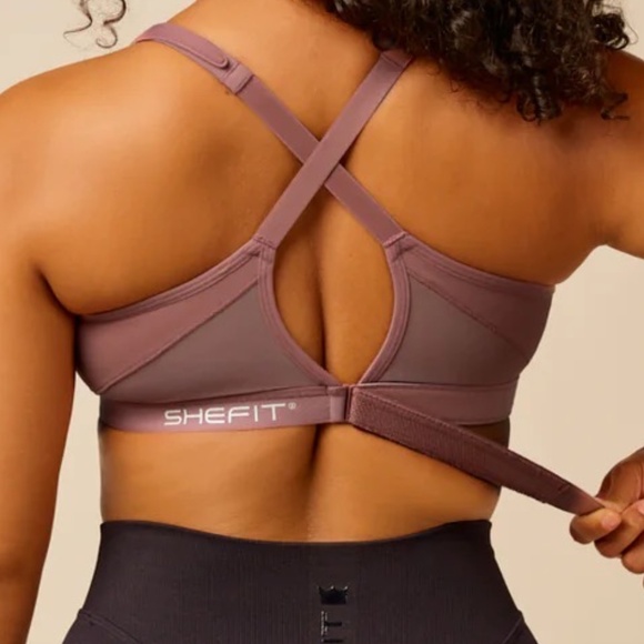 SHEFIT Full Coverage Bra Medium Impact 5Luxe Rose Taupe Adjustable - Picture 3 of 6